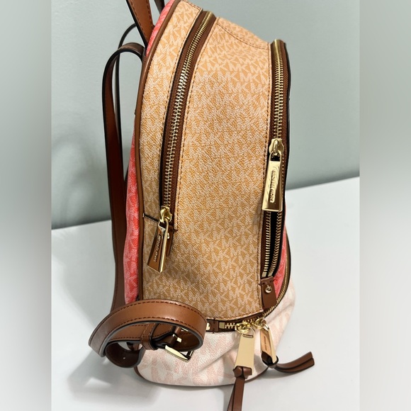 Michael Kors Rhea Medium Backpack Raspberry Multi - Picture 3 of 10